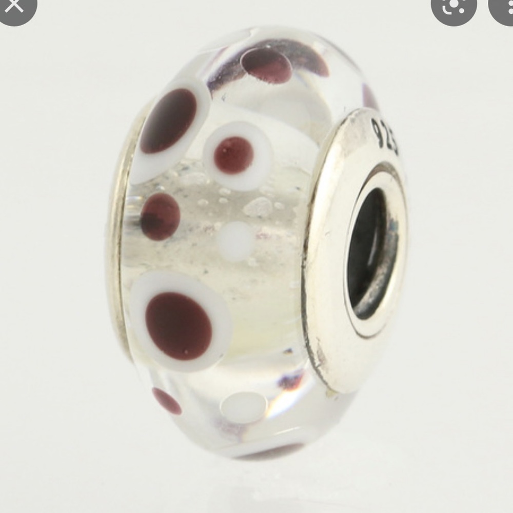 Authentic Pandora Brown Bubbles Murano Glass Bead